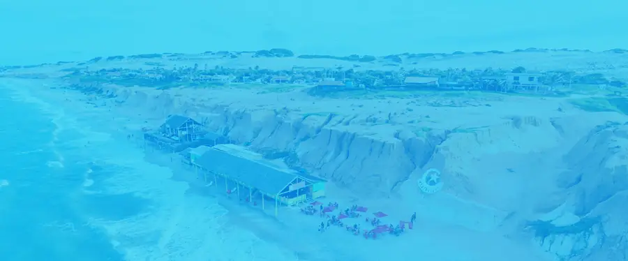 Dunas e o litoral do Ceará vistos do alto.